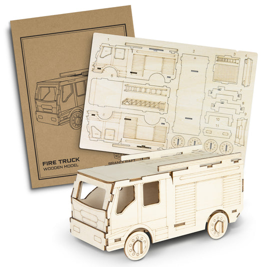 BRANDCRAFT Fire Truck Wooden Model - Simply Merchandise