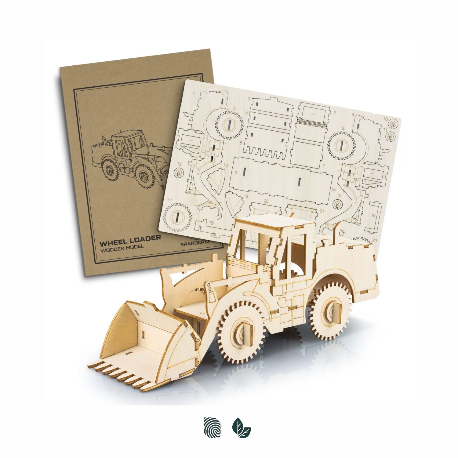 BRANDCRAFT Wheel Loader Wooden Model - Simply Merchandise