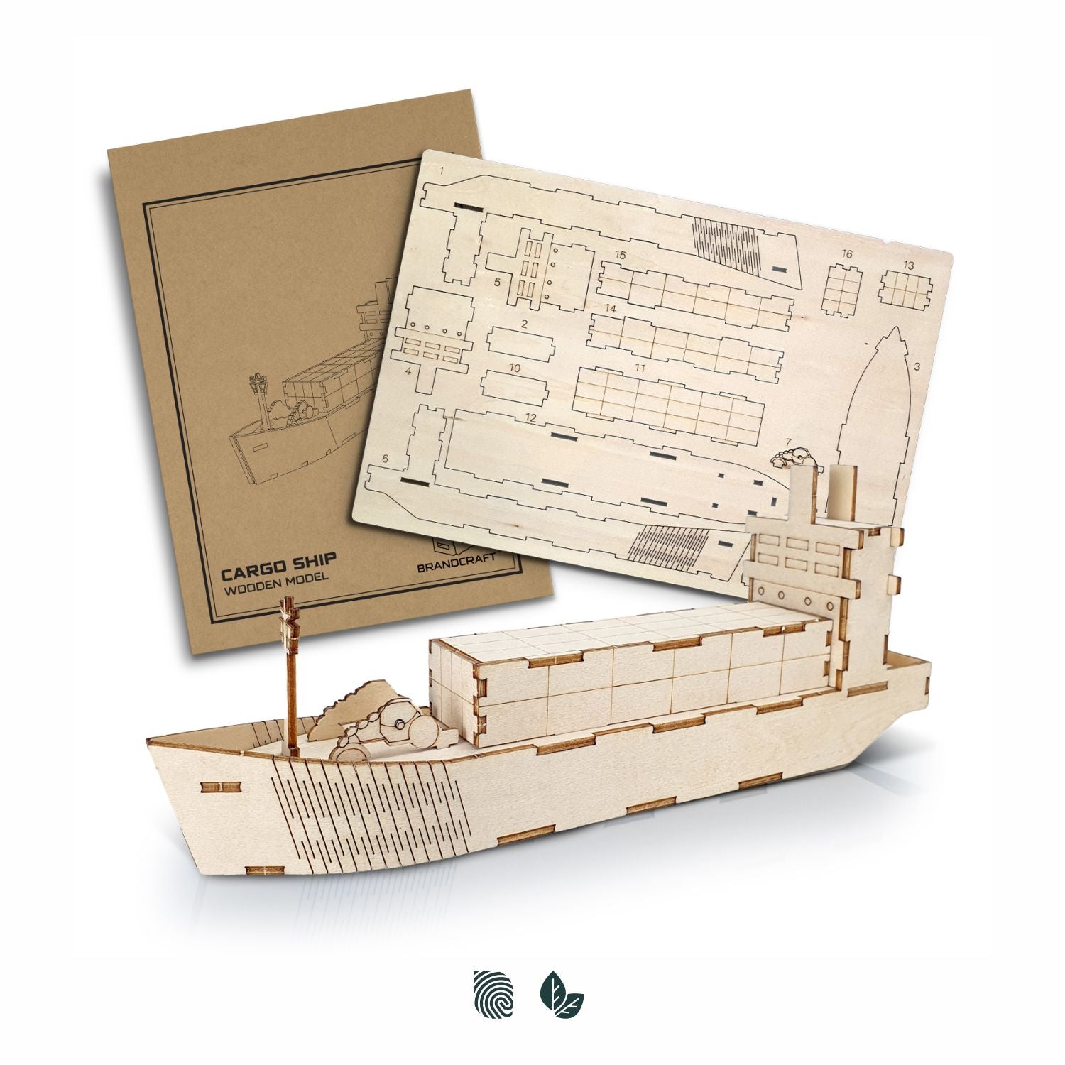 BRANDCRAFT Cargo Ship Wooden Model - Simply Merchandise
