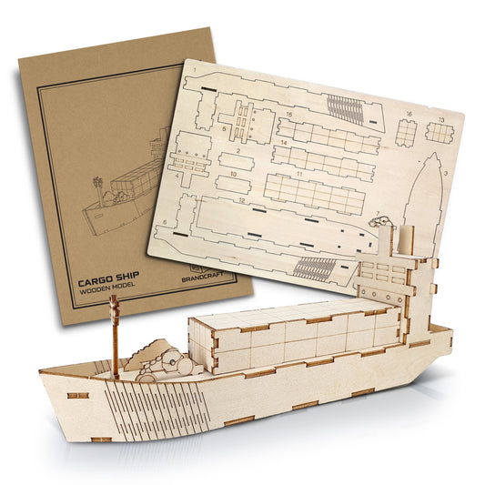 BRANDCRAFT Cargo Ship Wooden Model - Simply Merchandise