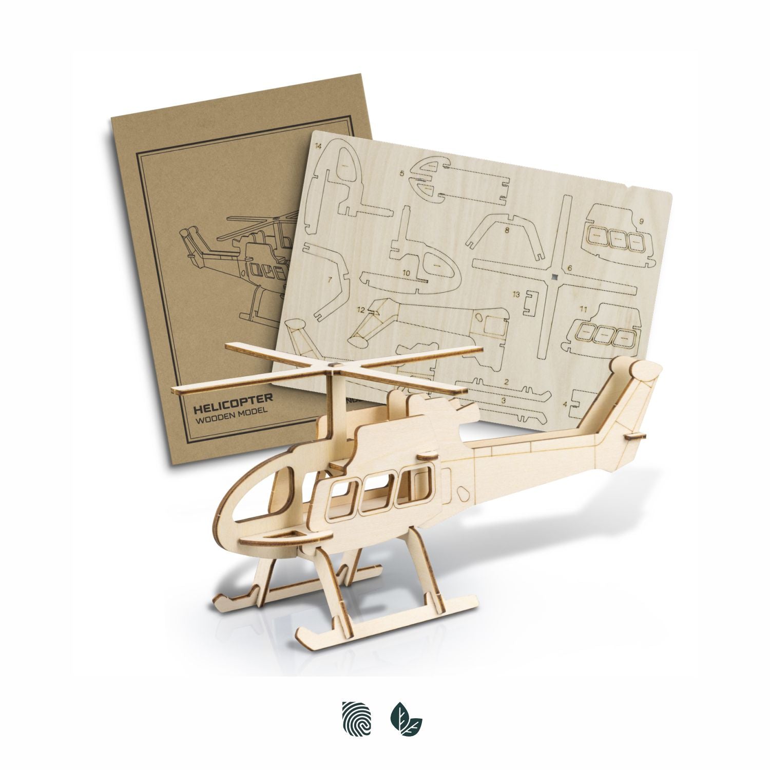 BRANDCRAFT Helicopter Wooden Model - Simply Merchandise