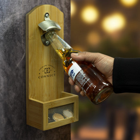 NATURA Bamboo Wall Mounted Bottle Opener - Simply Merchandise