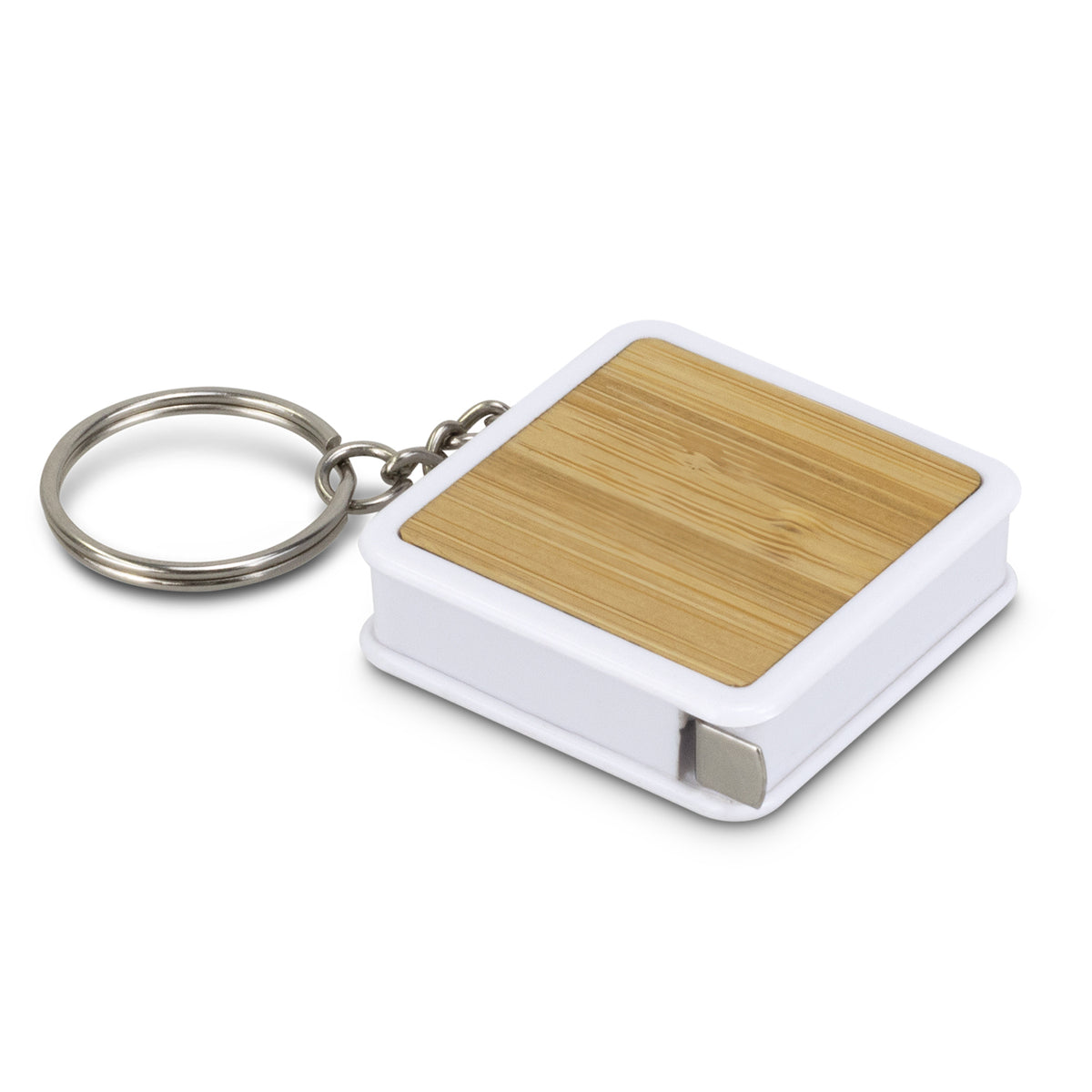 Bamboo Tape Measure Key Ring with custom branded logo - Simply Merchandise