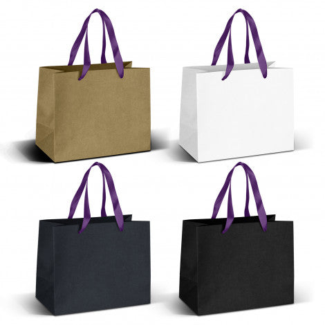 Medium Ribbon Handle Paper Bag - Simply Merchandise