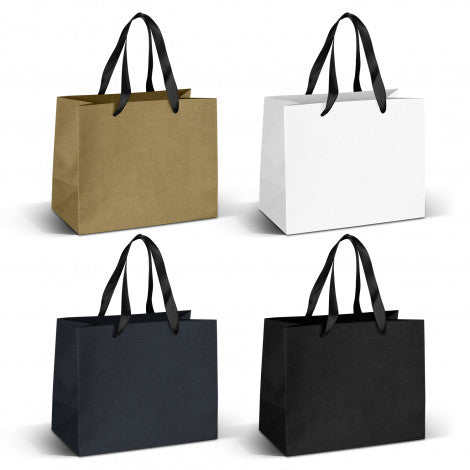 Medium Ribbon Handle Paper Bag - Simply Merchandise