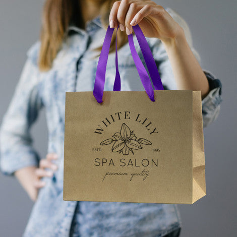 Medium Ribbon Handle Paper Bag - Simply Merchandise