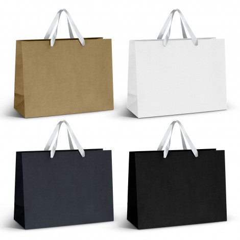 Extra Large Ribbon Handle Paper Bag with custom branded logo - Simply Merchandise