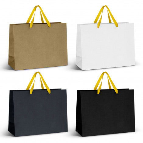 Extra Large Ribbon Handle Paper Bag with custom branded logo - Simply Merchandise