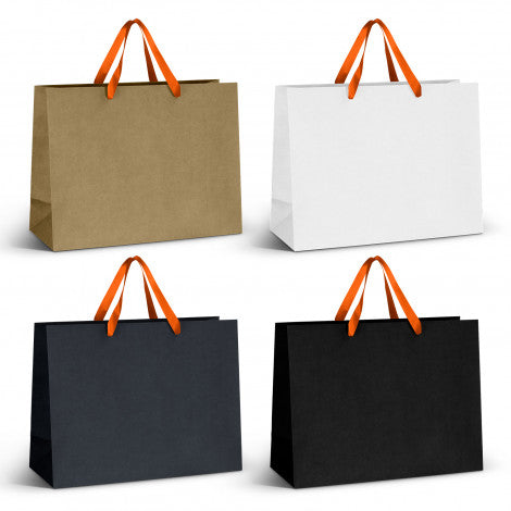 Extra Large Ribbon Handle Paper Bag with custom branded logo - Simply Merchandise