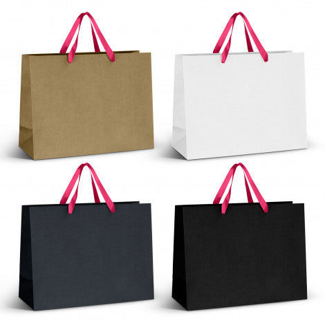 Extra Large Ribbon Handle Paper Bag with custom branded logo - Simply Merchandise