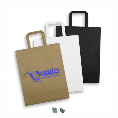 Large Flat Handle Paper Bag Portrait - Simply Merchandise