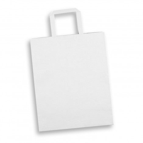 Large Flat Handle Paper Bag Portrait with custom branded logo - Simply Merchandise