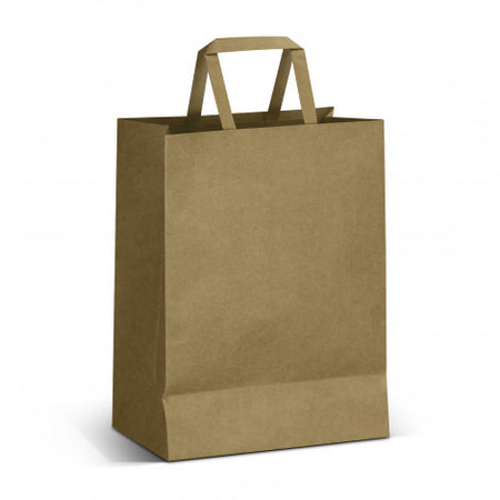 Large Flat Handle Paper Bag Portrait - Simply Merchandise