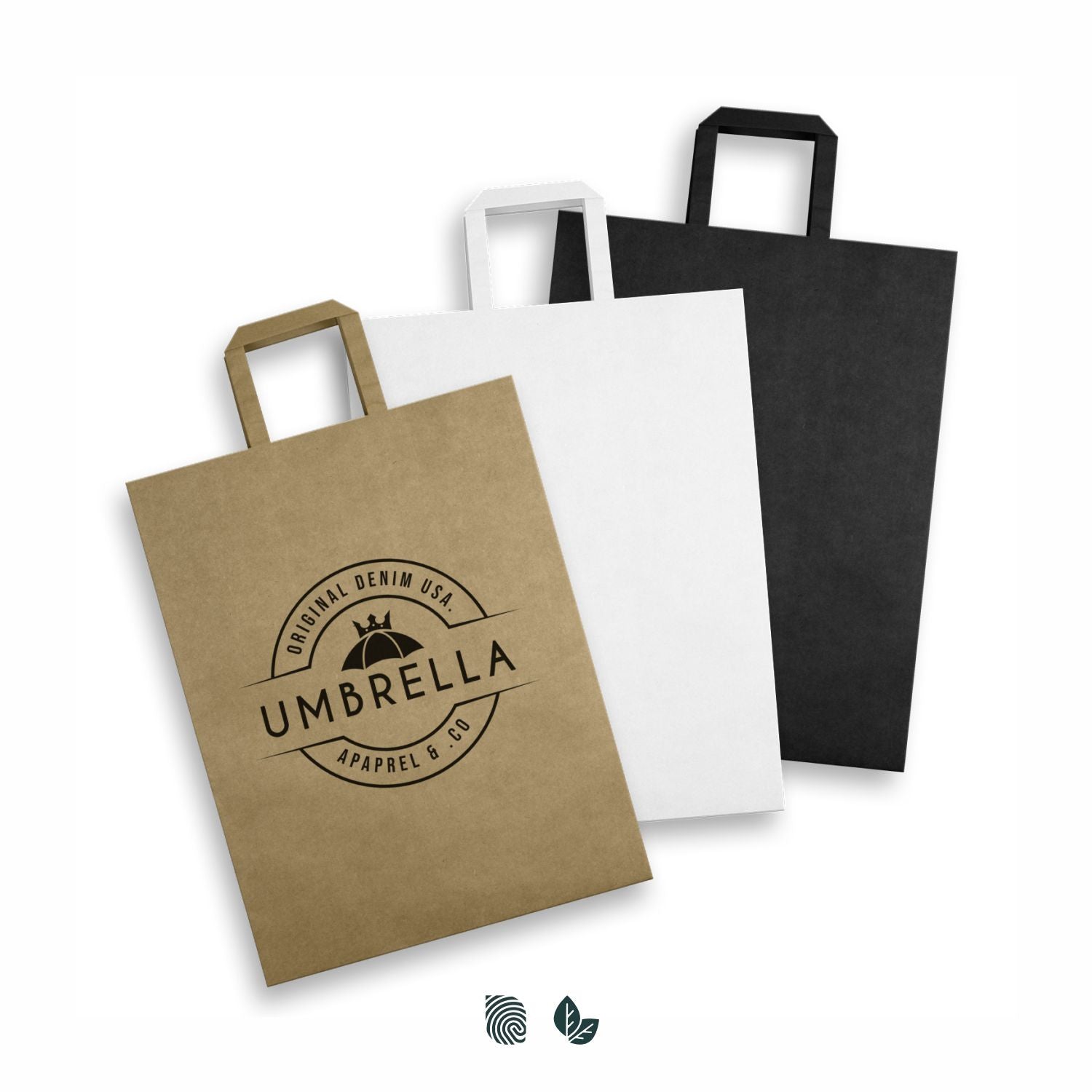Extra Large Flat Handle Paper Bag Portrait - Simply Merchandise