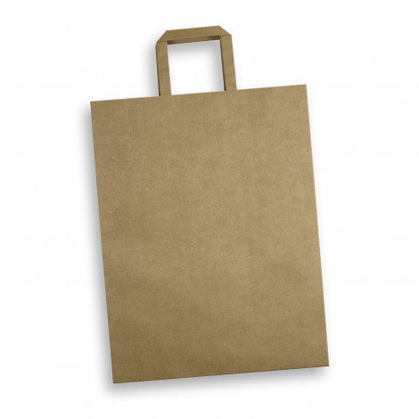 Extra Large Flat Handle Paper Bag Portrait with custom branded logo - Simply Merchandise