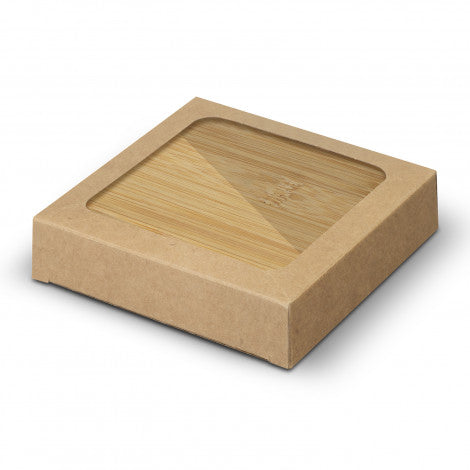 Bamboo Bottle Opener Coaster - Set of 2 - Square - Simply Merchandise