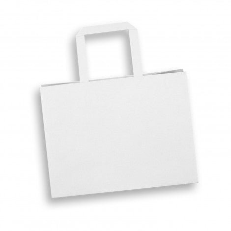 Medium Flat Handle Paper Bag Landscape with custom branded logo - Simply Merchandise