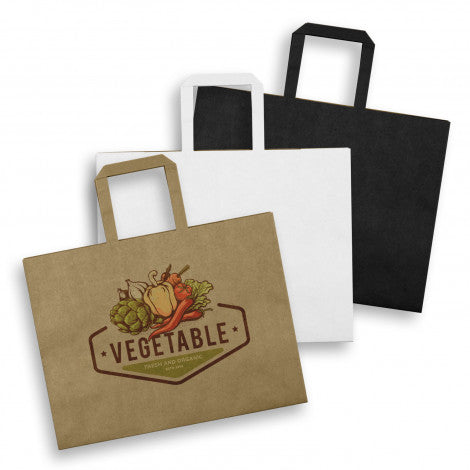 Large Flat Handle Paper Bag Landscape - Simply Merchandise