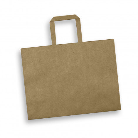 Large Flat Handle Paper Bag Landscape - Simply Merchandise