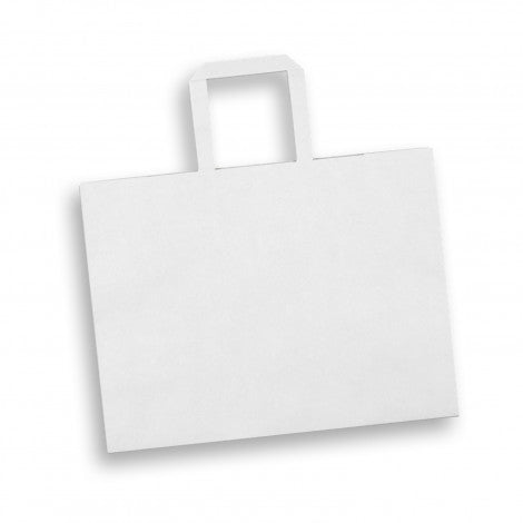 Large Flat Handle Paper Bag Landscape with custom branded logo - Simply Merchandise