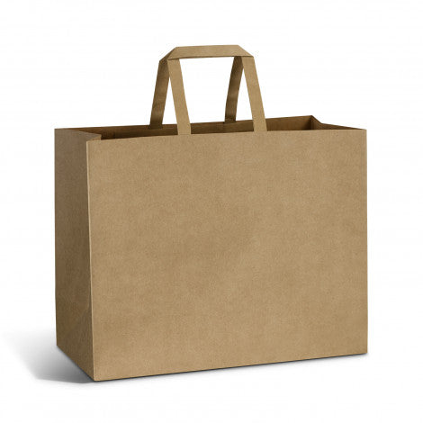 Large Flat Handle Paper Bag Landscape - Simply Merchandise