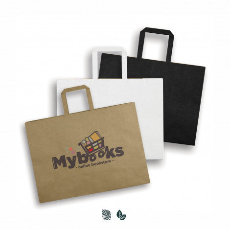 Extra Large Flat Handle Paper Bag Landscape - Simply Merchandise