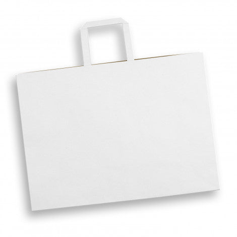 Extra Large Flat Handle Paper Bag Landscape with custom branded logo - Simply Merchandise