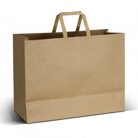 Extra Large Flat Handle Paper Bag Landscape - Simply Merchandise