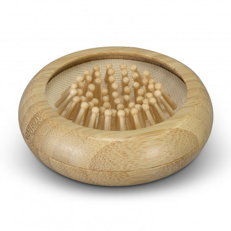 NATURA Bamboo Brush and Mirror with custom branded logo - Simply Merchandise