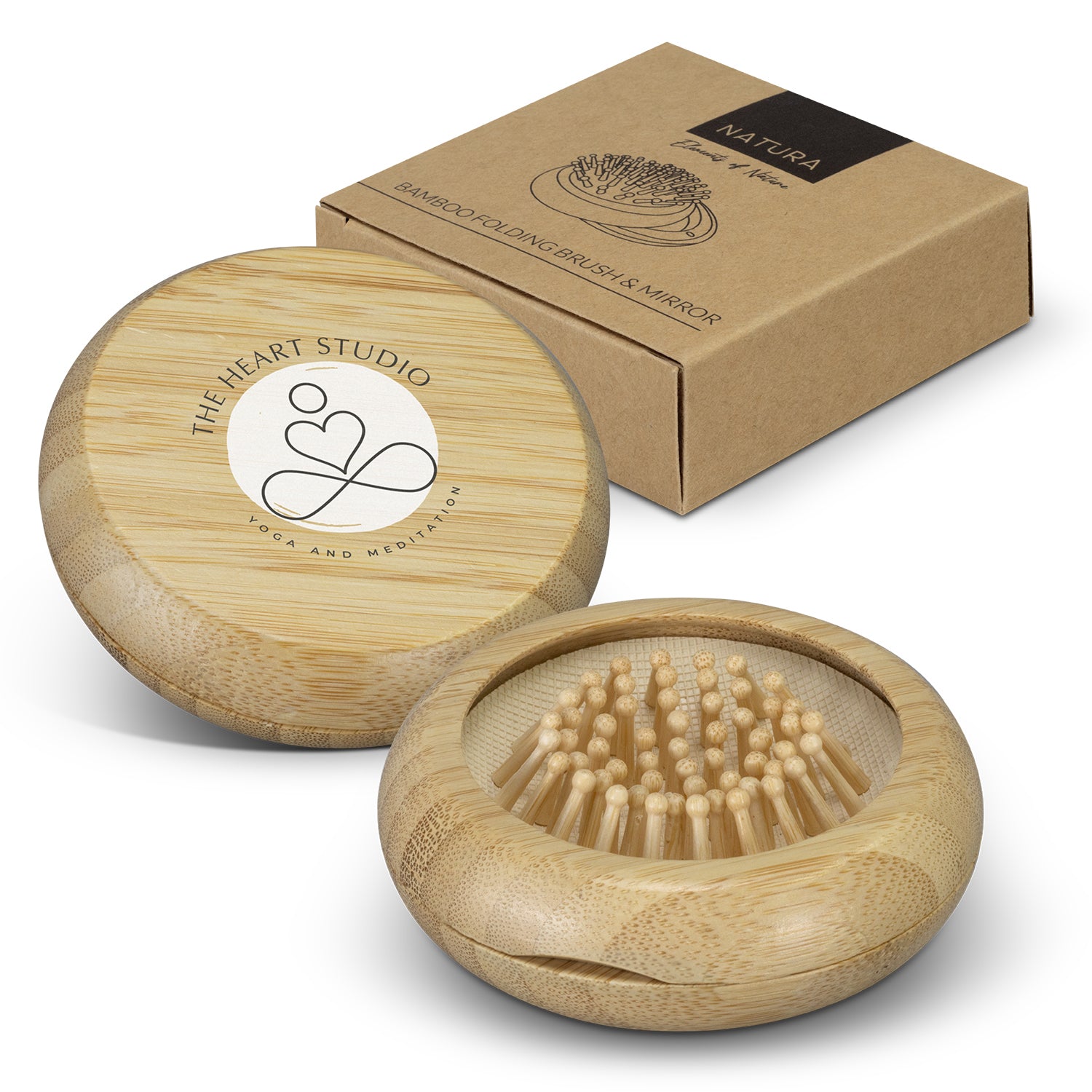 NATURA Bamboo Brush and Mirror - Simply Merchandise