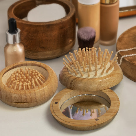 NATURA Bamboo Brush and Mirror - Simply Merchandise