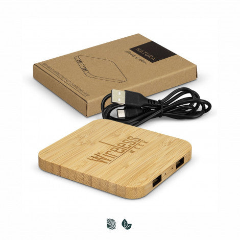 NATURA Bamboo Wireless Fast Charging Hub - Simply Merchandise