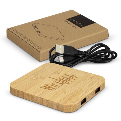NATURA Bamboo Wireless Fast Charging Hub - Simply Merchandise
