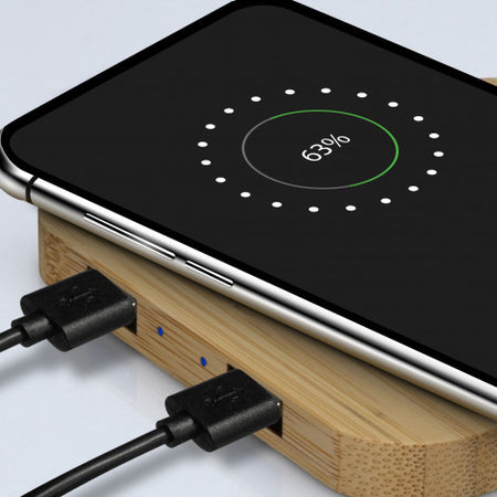 NATURA Bamboo Wireless Fast Charging Hub - Simply Merchandise