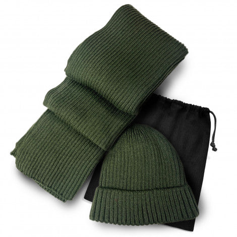 Denali Scarf and Beanie Set with custom branded logo - Simply Merchandise