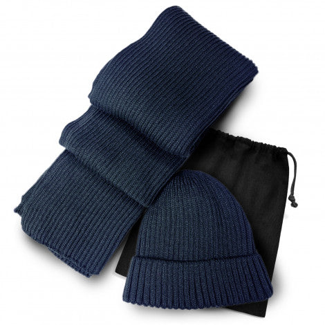 Denali Scarf and Beanie Set with custom branded logo - Simply Merchandise