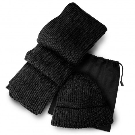 Denali Scarf and Beanie Set with custom branded logo - Simply Merchandise