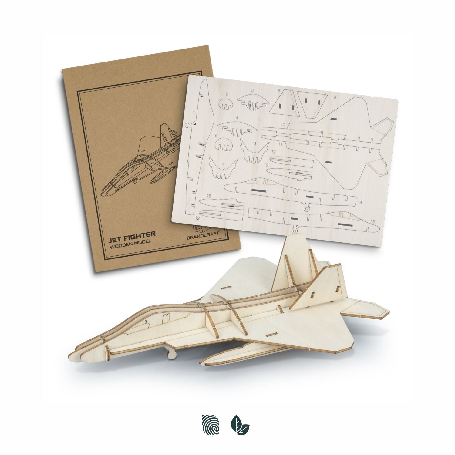 BRANDCRAFT Jet Fighter Wooden Model - Simply Merchandise