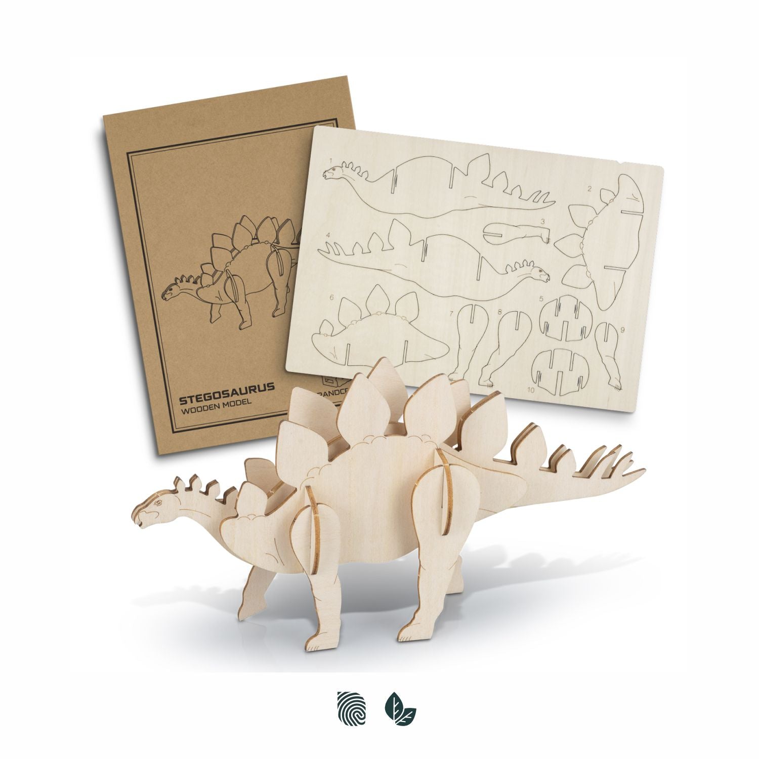 BRANDCRAFT Stegosaurus Wooden Model - Simply Merchandise