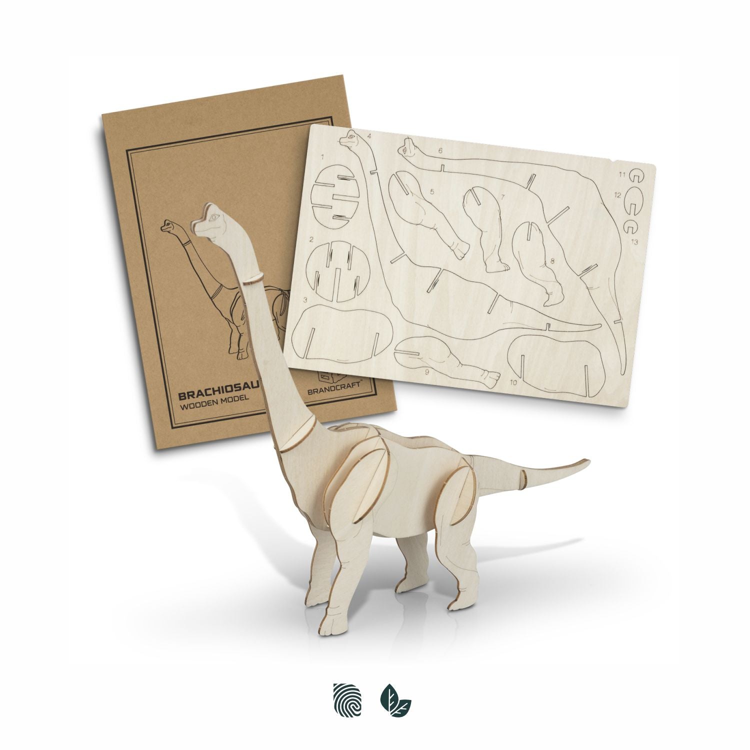 BRANDCRAFT Brachiosaurus Wooden Model - Simply Merchandise