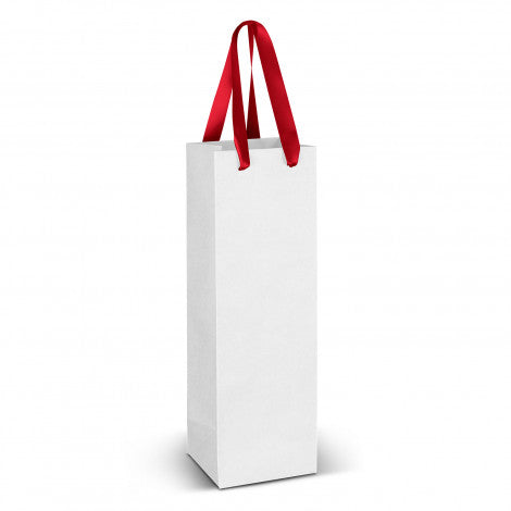 Wine Ribbon Handle Paper Bag - Full Colour - Simply Merchandise