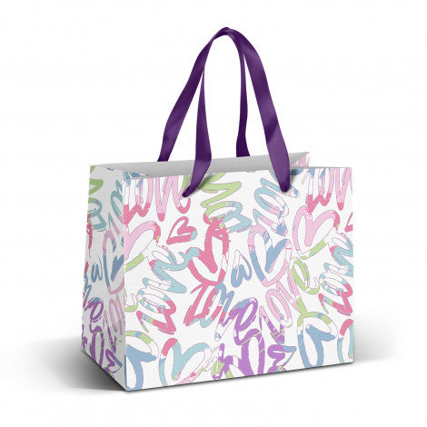 Medium Ribbon Handle Paper Bag - Full Colour - Simply Merchandise