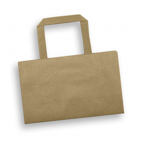 Small Flat Handle Paper Bag Landscape with custom branded logo - Simply Merchandise