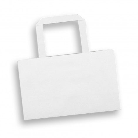 Small Flat Handle Paper Bag Landscape with custom branded logo - Simply Merchandise