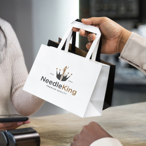 Small Flat Handle Paper Bag Landscape - Simply Merchandise