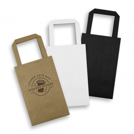 Small Flat Handle Paper Bag Portrait - Simply Merchandise