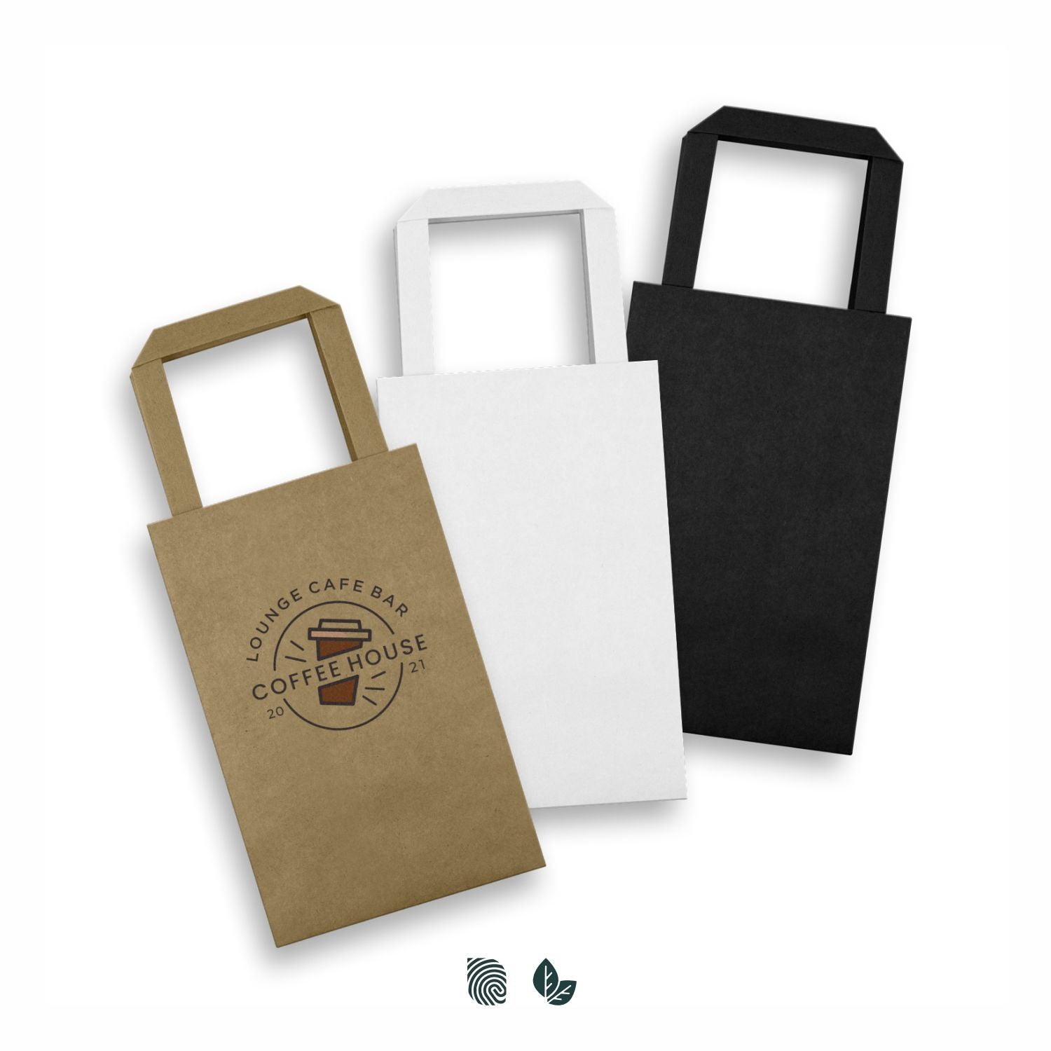 Small Flat Handle Paper Bag Portrait - Simply Merchandise