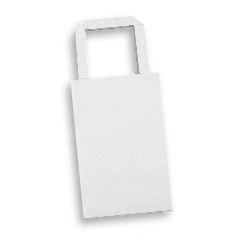 Small Flat Handle Paper Bag Portrait with custom branded logo - Simply Merchandise