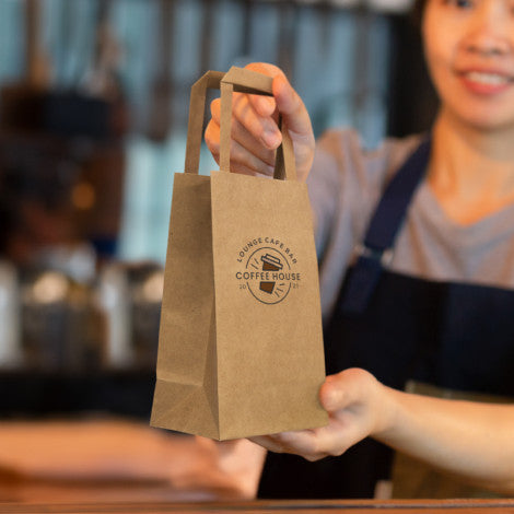 Small Flat Handle Paper Bag Portrait - Simply Merchandise