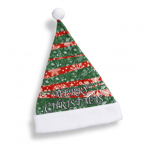 Full Colour Santa Hat with custom branded logo - Simply Merchandise